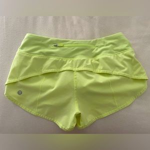 Neon green lululemon shorts